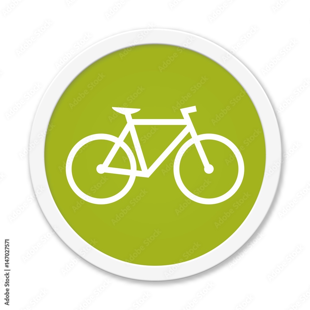 Runder grüner Button zeigt Fahrrad