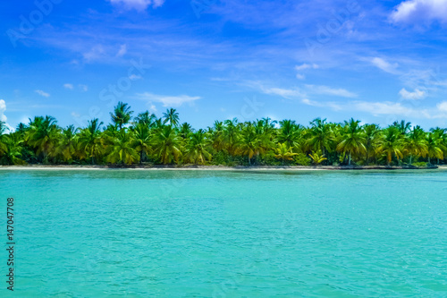 The beautiful shiny blue Caribbean sea © Scartech