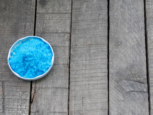 Photography Preparing and spray verdigris on vegetable garden - copper sulfate