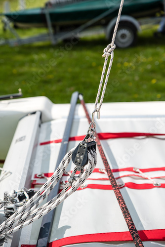 Großschotblock mit 4 Rollen vor der regatta