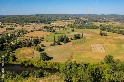 High stand view on the countryside of the French Dordogne in the South of France stand view on the countryside of the French Dordogne in the South of France
