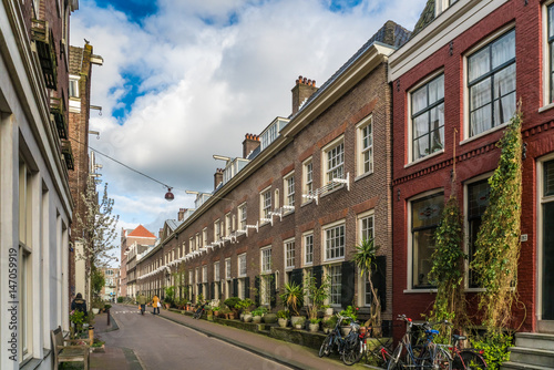 Amsterdam, The Netherlands, April 22, 2017: Old Monastery Karthuizerhof at the Karthuizerstraat in the Jordaan in Amsterdam