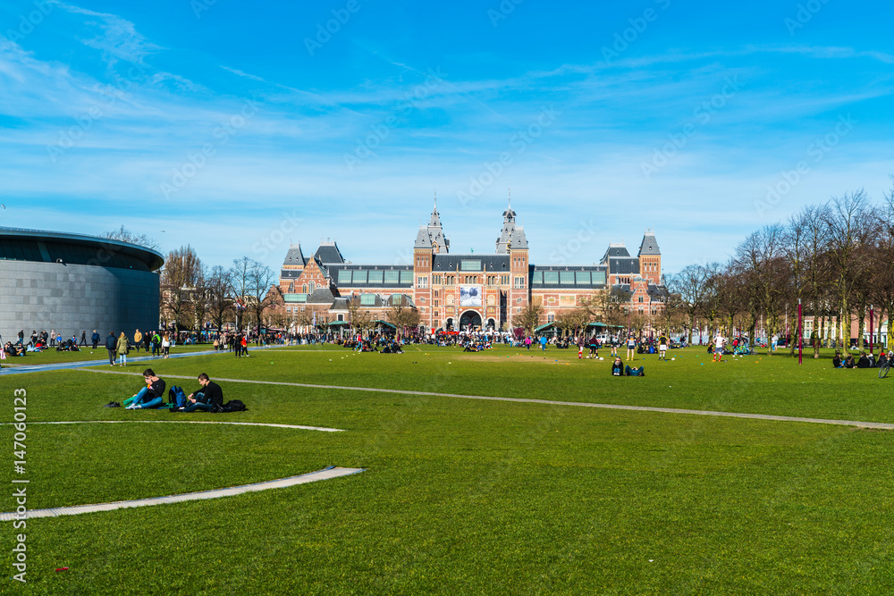 Εκτύπωση καμβά The museum square in front of the Rijks
useum in Amsterdam