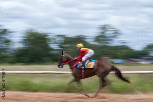 Motion blur of horse race