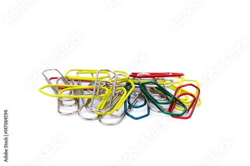 Office supplies isolated on white background  paper clip