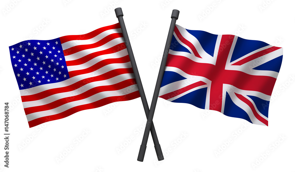 Flag USA and Great britain Flag USA and Great britain