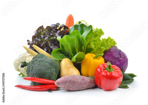 Fototapeta Naklejka Na Ścianę i Meble -  vegetables and fruits on white background