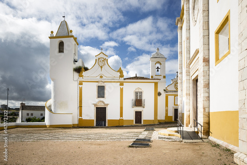 Communal tower, Misericordia and Senhor dos Passos churches in Veiros town, Estremoz, Portugal photo