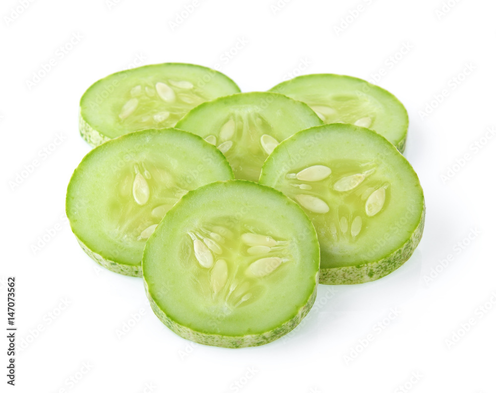 Fresh slice cucumber on white background Fresh slice cucumber on white background