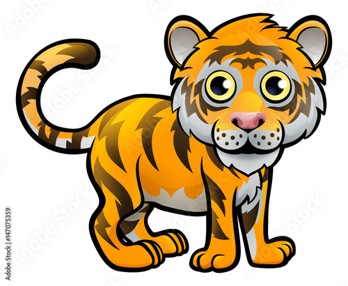 Fototapeta Naklejka Na Ścianę i Meble -  Tiger Safari Animals Cartoon Character