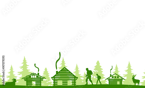 Silhouette Wanderer Wald