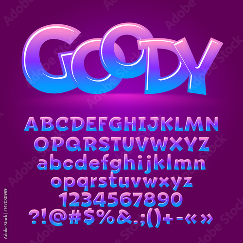 Vector candy cool letters numbers  symbols. Contains graphic style
