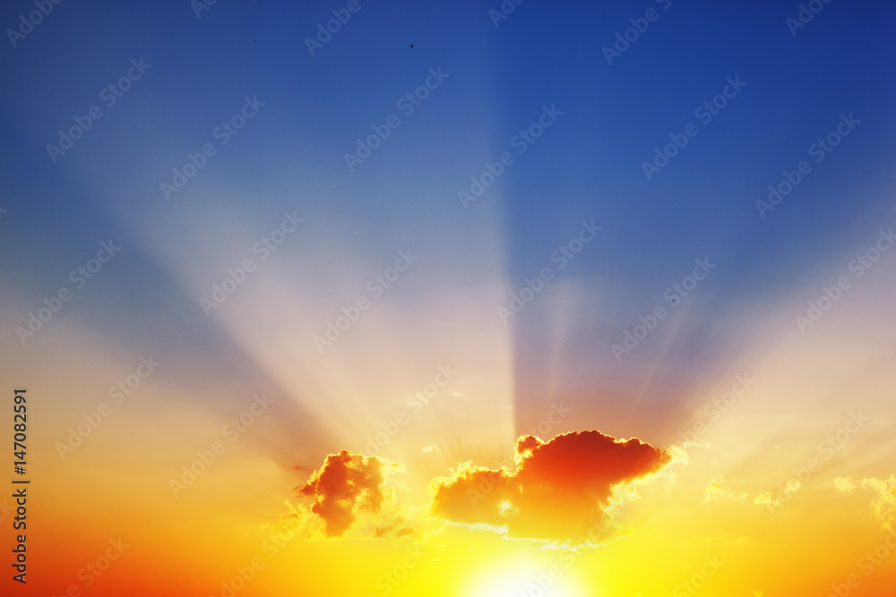 Fototapeta premium clouds, sky and sunset.