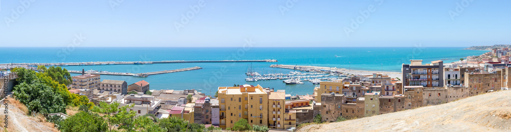 View from top, Port of Sciacca, Sicily, Agrigento - Italy