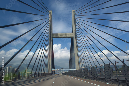 Tsing Ma Bridge, Modern industrial city. The centre of Asia.