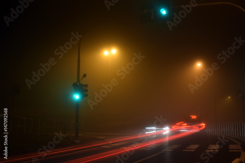 Fog on the streets of Brescia - Italy