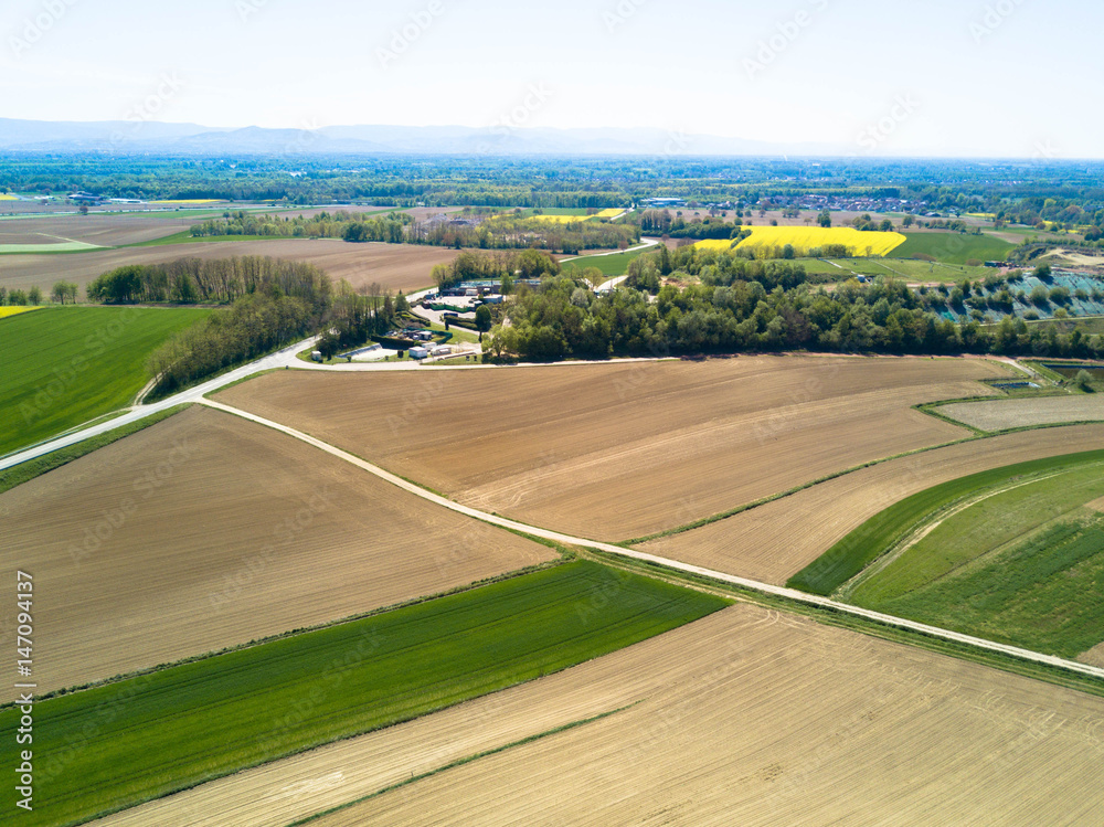 Ackerbau im Elsass, Drohnenbild