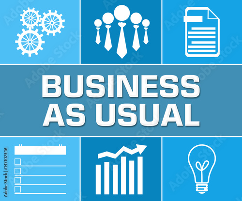 Business As Usual Business Symbol Blue Grid