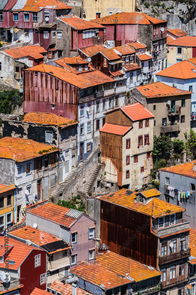 Panoramic view of beautiful city of Porto. Portugal.