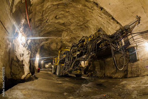 Boring machine in a tunnel