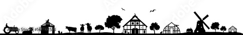 Silhouette Bauernhof und Landwirtschaft