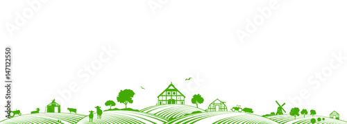 Silhouette Bauernhof und Landwirtschaft