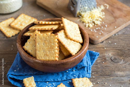 Quadro su tela Homemade thin cheesy crackers