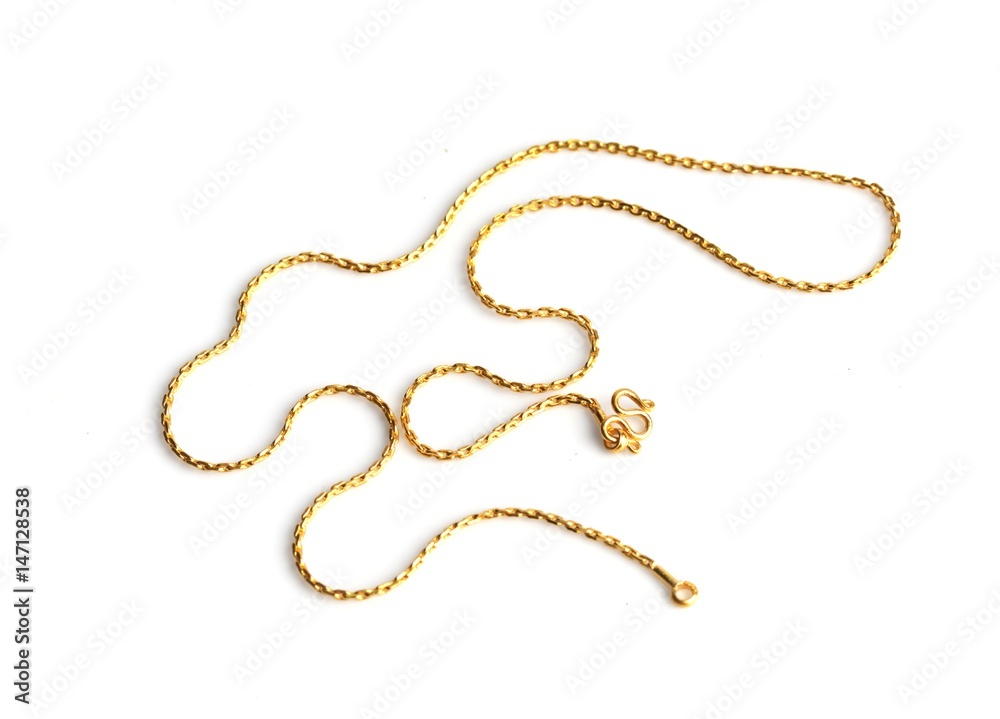 gold chain on a white background Stock Photo | Adobe Stock