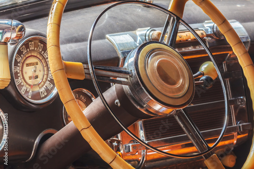 Dashboard of a classic car