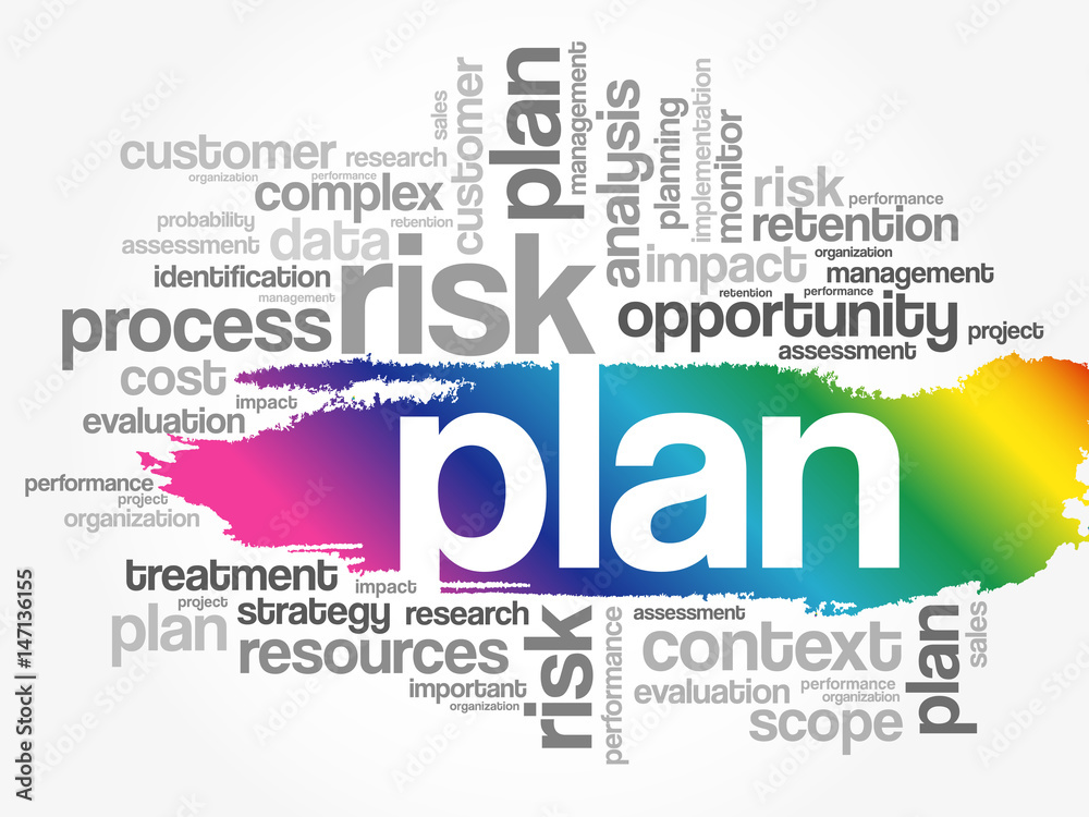 Plan word cloud collage, business concept background