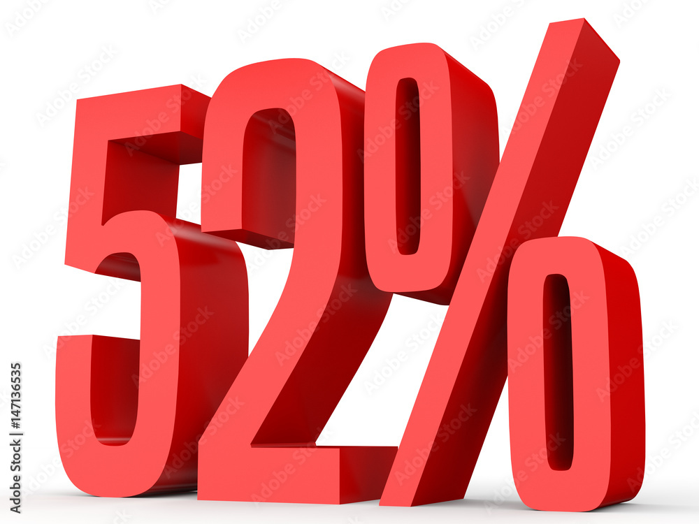 Fifty two percent off. Discount 52 %. Fifty two percent off. Discount 52 %.