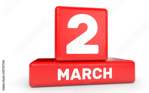 March 2. Calendar on white background.