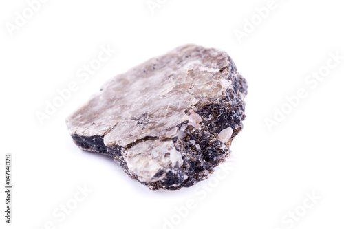 macro mineral stone heulandite on a white background photo