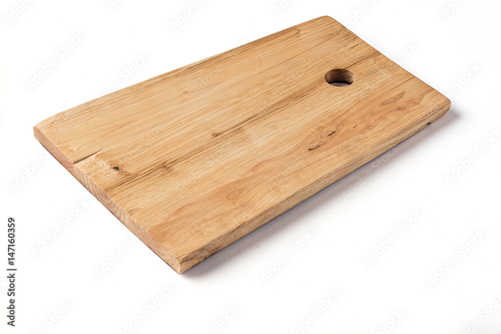 Isolated trapezius chopping board on white background 