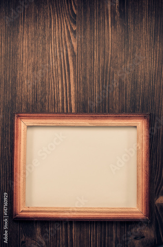photo picture frame on wood