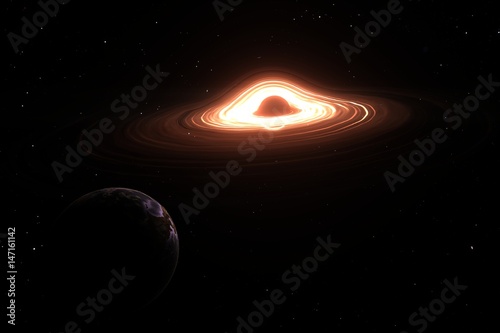 like earth planet in black hole system. 