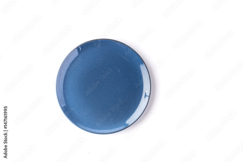 Close up of a round navy blue from top on a white background Close up of a round navy blue from top on a white background