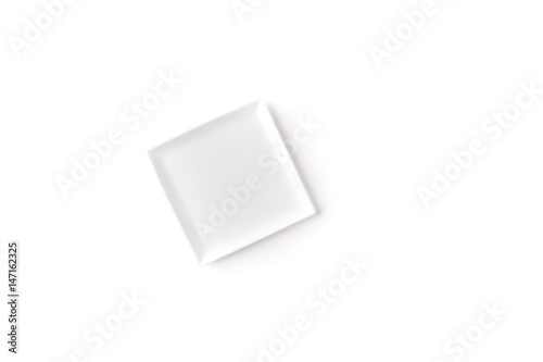 White square flat plate on a white background 