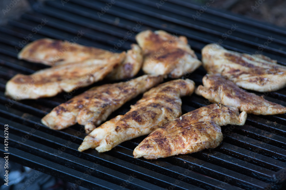 Barbecue chicken breasts