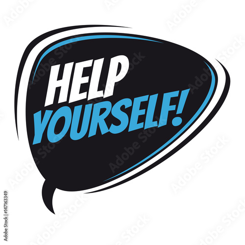 help yourself retro speech bubble