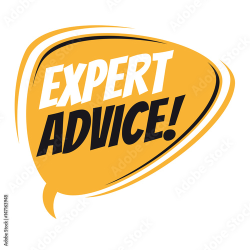 yellow expert advice retro speech bubble