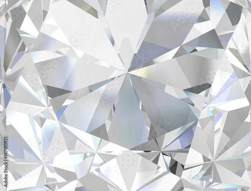Realistic diamond texture close up, 3D illustration. photo