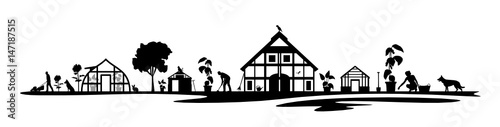 Silhouette Haus und Garten