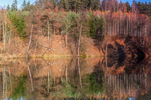 Fototapeta Naklejka Na Ścianę i Meble -  jesień nad rzeką Łyną