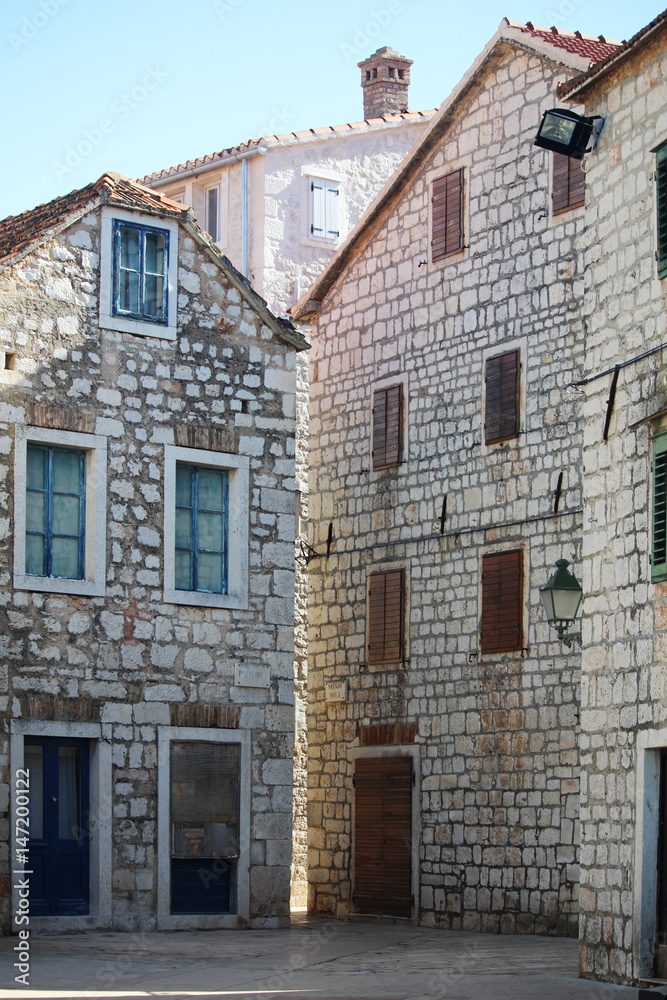 A street in Old Town in Stari Grad, Croatia