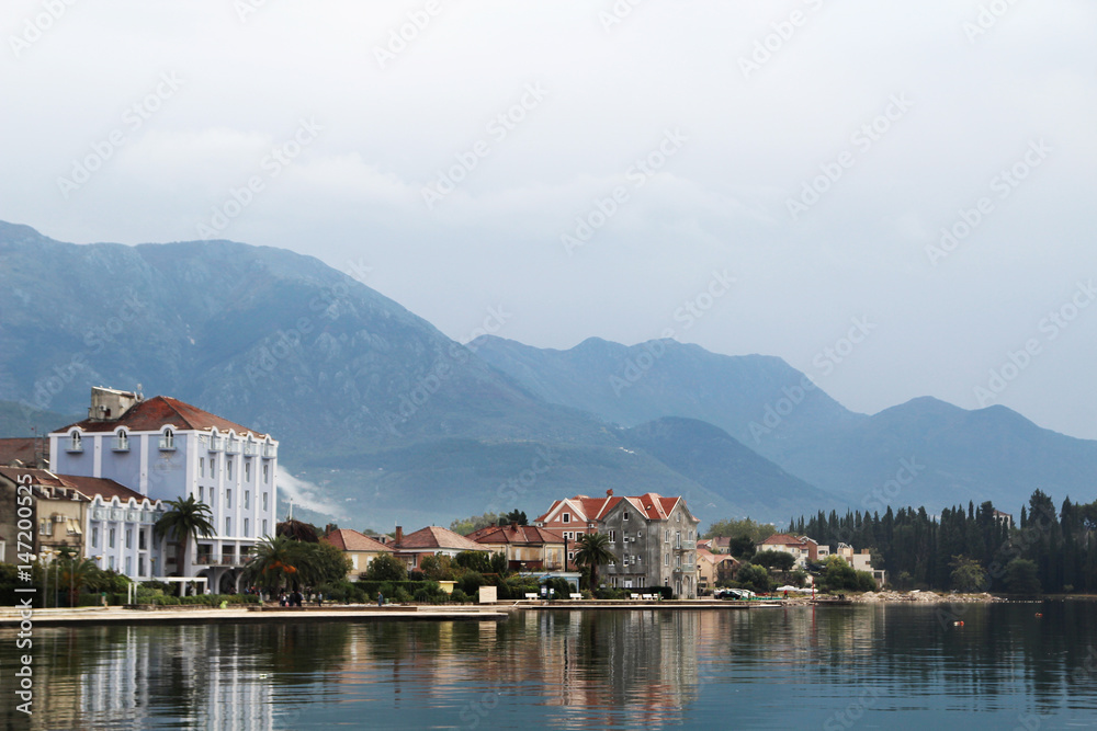 View of promenade in Tivat, Montenegro