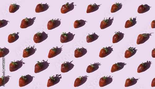 Seamless Strawberry pattern on pink background