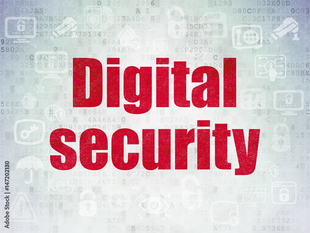 Fototapeta premium Security concept: Digital Security on Digital Data Paper background