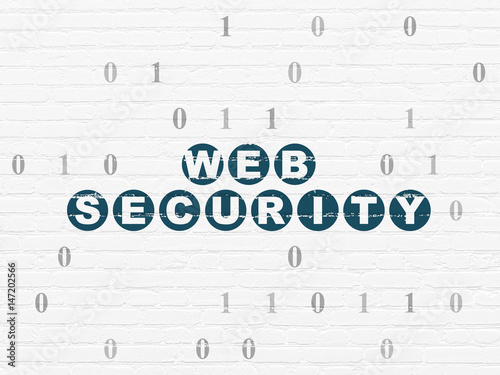 Safety concept  Web Security on wall background