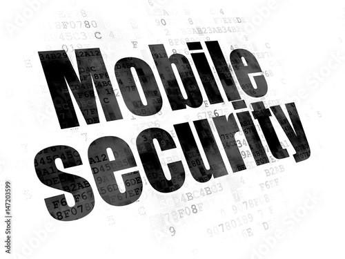 Safety concept  Mobile Security on Digital background